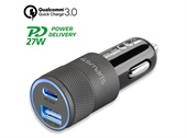 Car Charger Rapid+ 27W with Quick Charge, PD, grey / black